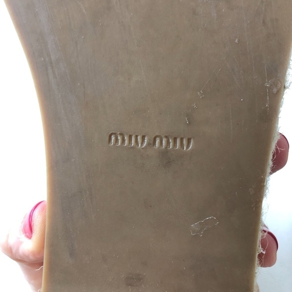 Miu Miu Gold Glitter Wedge Sandals Size 40/10 - Picture 7 of 8